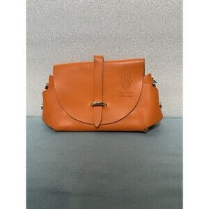 Beautiful Vera Pelle Italy Baby orange Leather Crossbody Bag, without strap